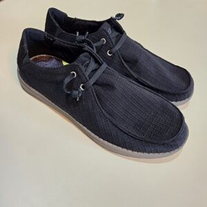 Men's Black Canvas Slip-On Loafers